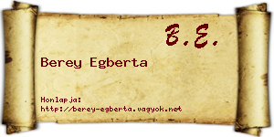 Berey Egberta névjegykártya